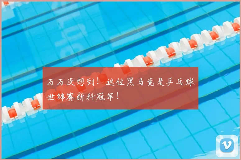 万万没想到!这位黑马竟是乒乓球世锦赛新科冠军!
